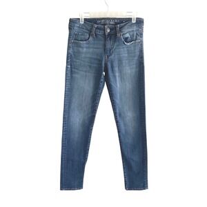 American Eagle Skinny Super Stretch Jeans Womens 6 Long Blue Denim Medium Wash